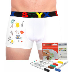 Boxers para homem Styx sport borracha branca + marcadores têxteis (GF1061)