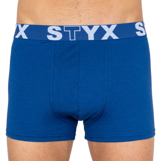 3PACK Boxers para homem Styx desporto borracha superdimensionado azul (3R96879)