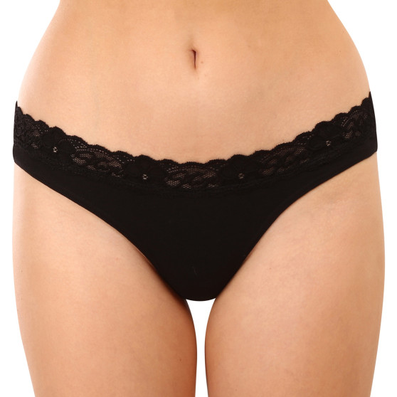 Tanga para mulher Styx com renda preta (ITK960)