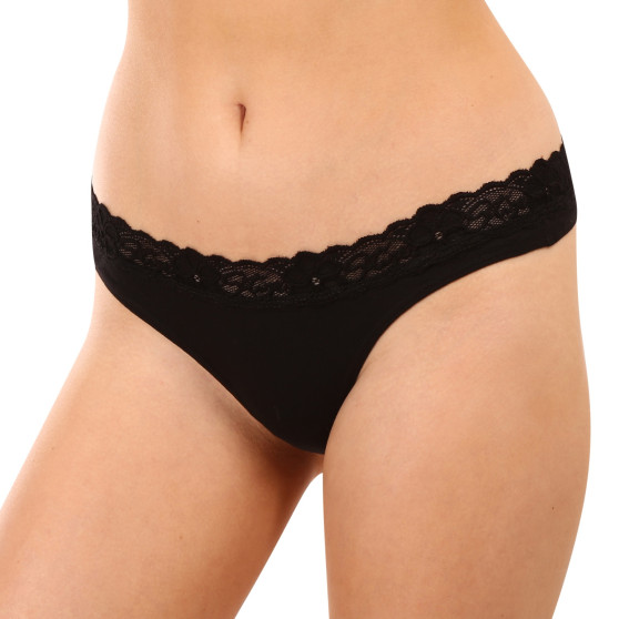 Tanga para mulher Styx com renda preta (ITK960)