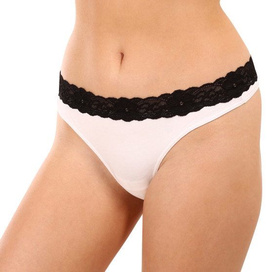 Tanga para mulher Styx com renda branca (ITK1061)