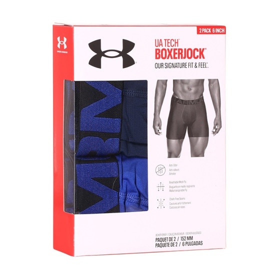 2PACK Boxers para homem Under Armour superdimensionado azul (1363619 400)