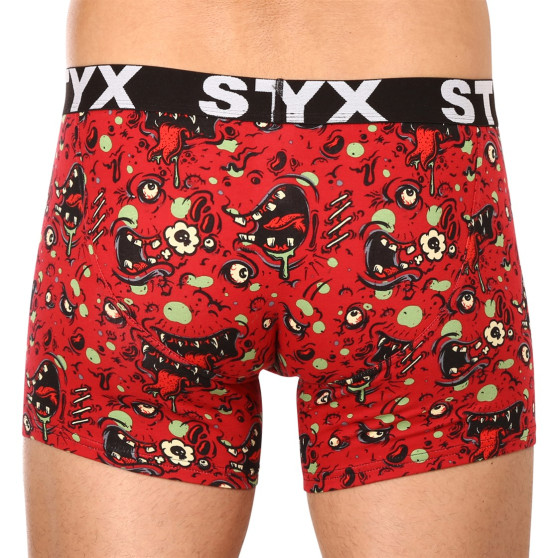 Calções de boxer para homem Styx zombie de borracha desportiva de arte longa (U1451)