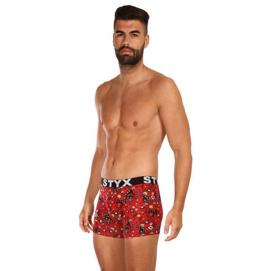 Calções de boxer para homem Styx zombie de borracha desportiva de arte longa (U1451)