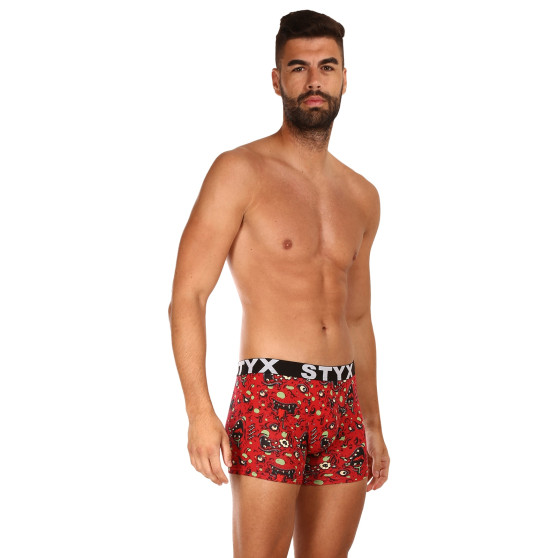 Calções de boxer para homem Styx zombie de borracha desportiva de arte longa (U1451)