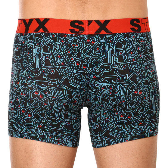 Calções de boxer para homem Styx longo arte desporto borracha doodle (U1256)