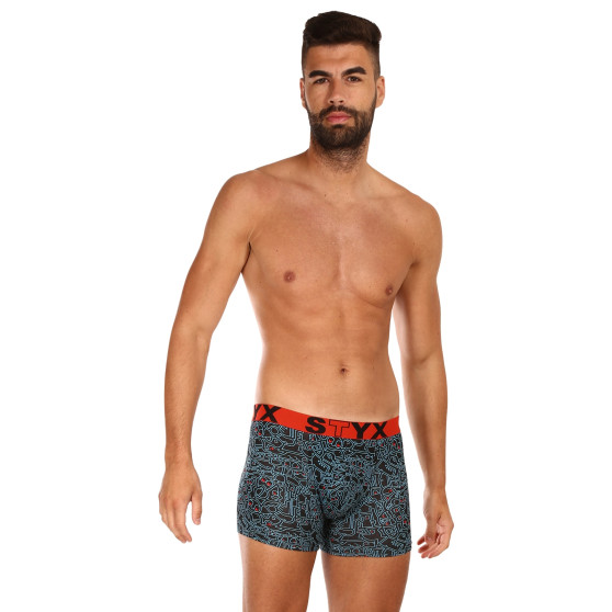 Calções de boxer para homem Styx longo arte desporto borracha doodle (U1256)