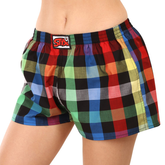 Boxers para mulher Styx clássico elástico multi-colorido (K1012)