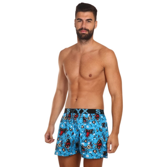 3PACK Boxers para homem Styx arte esportes borracha multicolorido (3B14125)