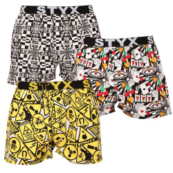 3PACK Boxers para homem Styx arte esportes borracha multicolorido (3B14503)