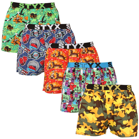 5PACK Boxers para homem Styx arte esportes borracha multicolorido (5B1545679)