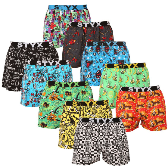 10PACK Boxers para homem Styx arte esportes borracha multicolorido (10B130915245782)