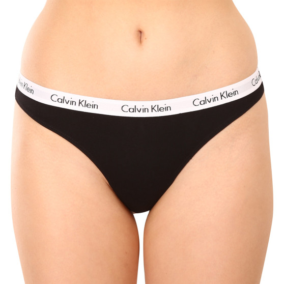 3PACK tanga para mulher Calvin Klein preto (QD3587E-001)