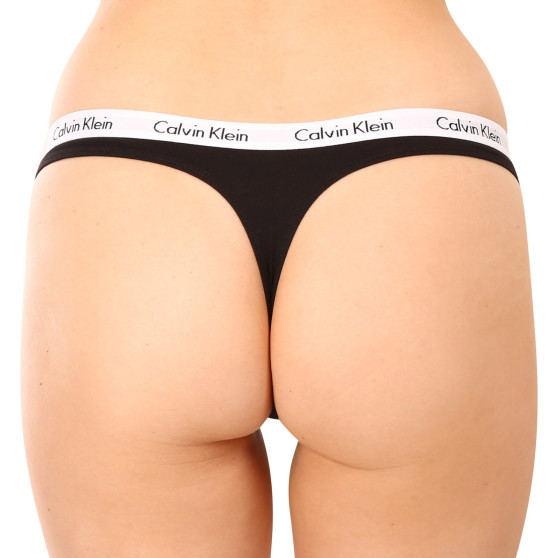 3PACK tanga para mulher Calvin Klein preto (QD3587E-001)