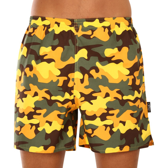 Boxers de banho para homem com bolsos Styx camuflagem amarela (D1559)