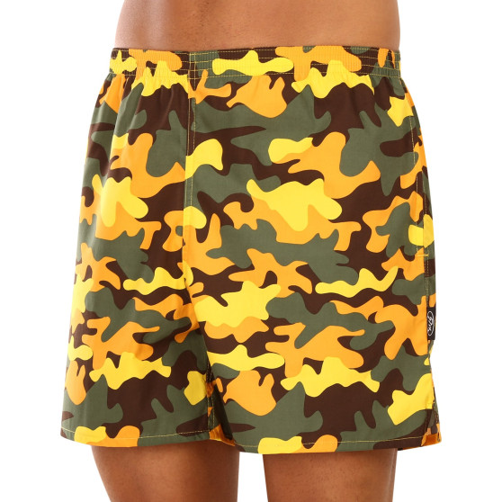 Boxers de banho para homem com bolsos Styx camuflagem amarela (D1559)