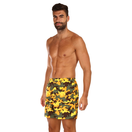 Boxers de banho para homem com bolsos Styx camuflagem amarela (D1559)