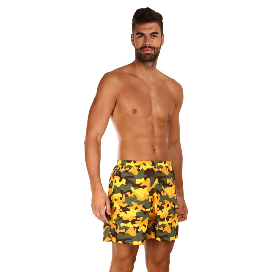 Boxers de banho para homem com bolsos Styx camuflagem amarela (D1559)