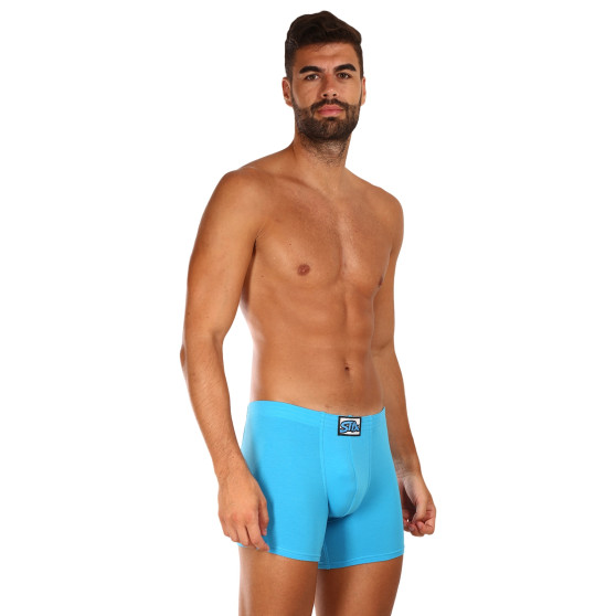 Boxers para homem Styx longo clássico de borracha azul claro (F1169)