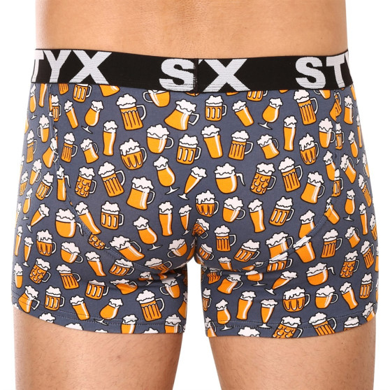 3PACK Boxers para homem Styx arte longa desporto elástico multi-colorido (3U12672)