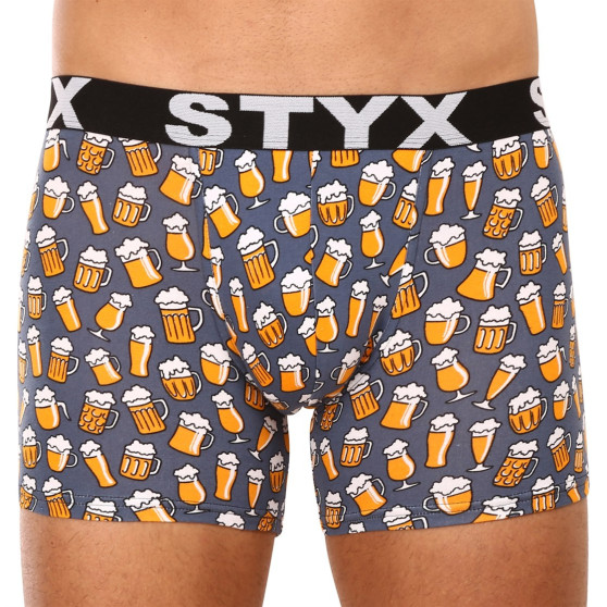 3PACK Boxers para homem Styx arte longa desporto elástico multi-colorido (3U12672)