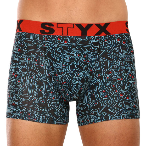 3PACK Boxers para homem Styx arte longa desporto elástico multi-colorido (3U12672)