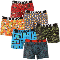 6PACK Boxers para homem Styx arte longa desporto elástico multi-colorido (6U12697124)