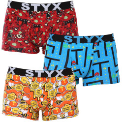 3PACK Boxers para homem Styx arte esportes borracha multicolorido (3G12914)