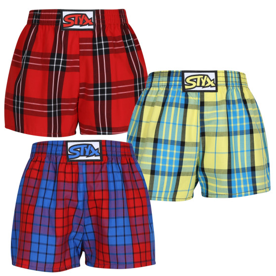 3PACK Boxers para criança Styx borracha clássica multi-coloured (3J10123)