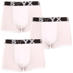 3PACK Boxers para homem Styx desporto elástico branco (3G1061)