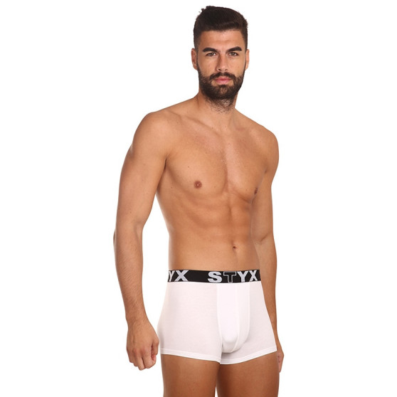 3PACK Boxers para homem Styx desporto elástico branco (3G1061)