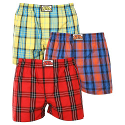 3PACK Boxers para homem Styx borracha clássica multi-coloured (3A10236)