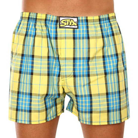 3PACK Boxers para homem Styx borracha clássica multi-coloured (3A10236)