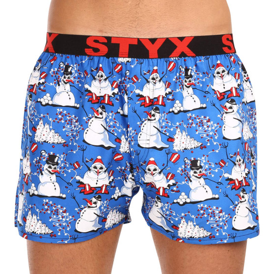 Boxers para homem Styx arte desportiva borracha natalícia bonecos de neve (B1751)