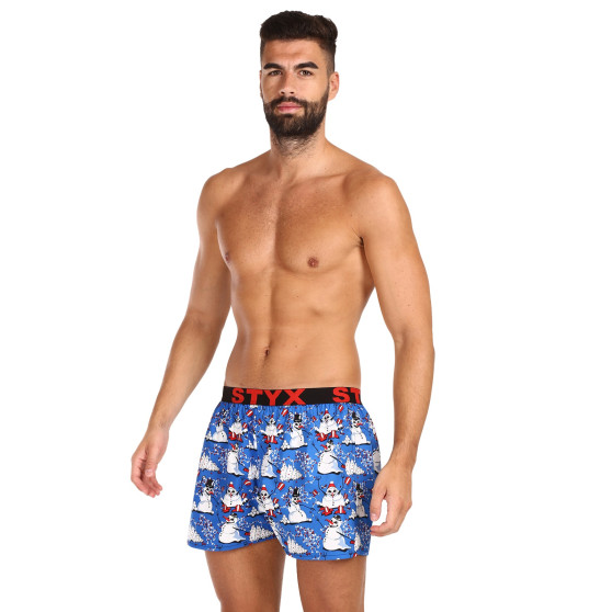 Boxers para homem Styx arte desportiva borracha natalícia bonecos de neve (B1751)