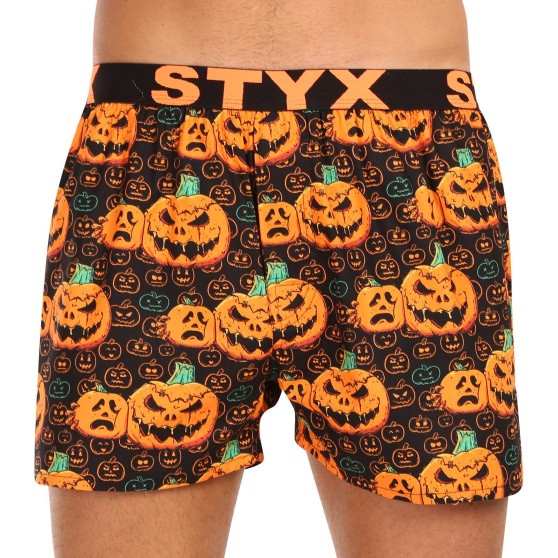 Boxers para homem Styx arte desporto borracha Halloween abóbora (B1755)