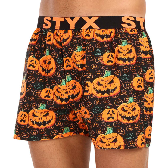 Boxers para homem Styx arte desporto borracha Halloween abóbora (B1755)