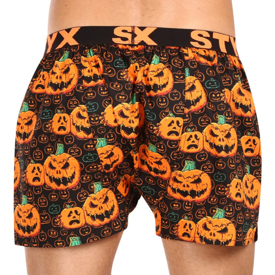 Boxers para homem Styx arte desporto borracha Halloween abóbora (B1755)