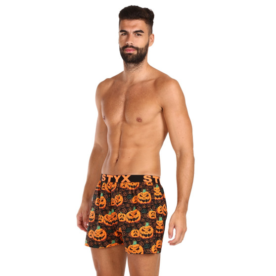 Boxers para homem Styx arte desporto borracha Halloween abóbora (B1755)