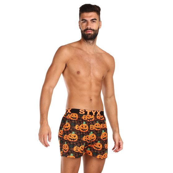 Boxers para homem Styx arte desporto borracha Halloween abóbora (B1755)