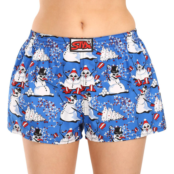 Boxers para mulher Styx arte clássica de borracha Bonecos de neve de Natal (K1751)