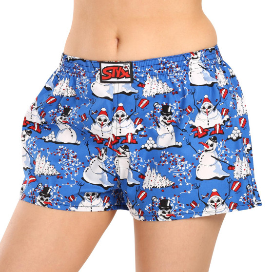 Boxers para mulher Styx arte clássica de borracha Bonecos de neve de Natal (K1751)