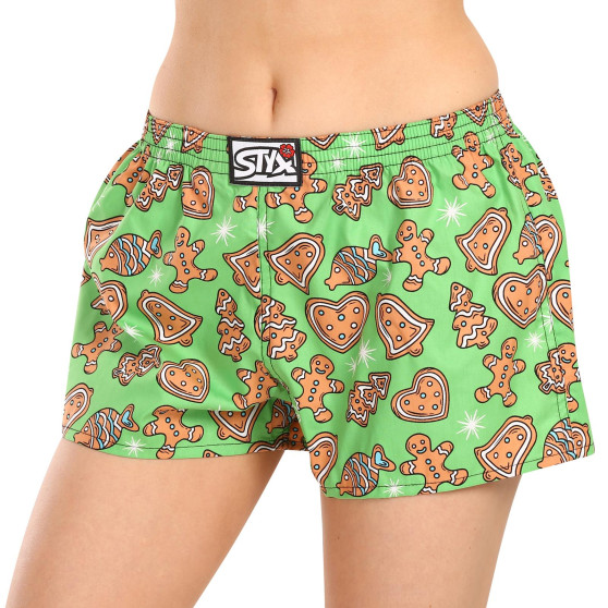 Boxers para mulher Styx arte clássica borracha Christmas gingerbread (K1753)