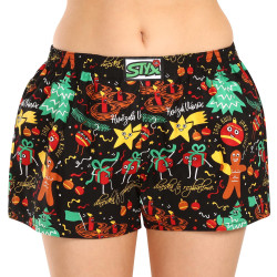 Boxers para mulher Styx arte clássica elástica ornamentos de Natal (K1754)