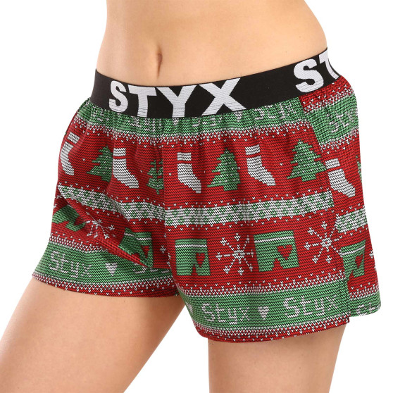 Boxers para mulher Styx arte desporto elástico Natal malha (T1658)