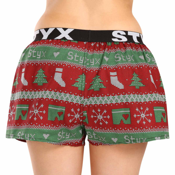 Boxers para mulher Styx arte desporto elástico Natal malha (T1658)