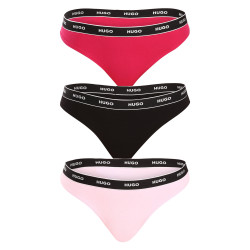 3PACK Tanga para mulher HUGO multicolorido (50480150 981)