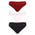 3PACK Tanga para mulher Tommy Hilfiger multicolorido (UW0UW04890 0U4)