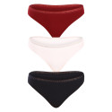 3PACK Tanga para mulher Tommy Hilfiger superdimensionado multicolorido (UW0UW04890 0U4)