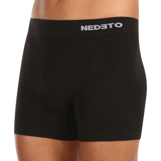 Boxers para homem Nedeto bambu sem costuras preto (NDTB001S)